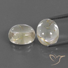 8.46ctw Naturale Giallo chiaro Quarzo rutilo, Ovale, Trasparente