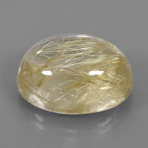 Quarzo rutilato naturale giallo da 22,76 ct, taglio ovale, trasparente