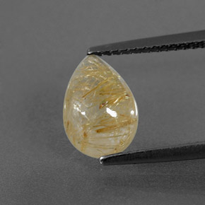 Quarzo rutilato naturale giallo da 2,35 ct, trasparente, trasparente/traslucido