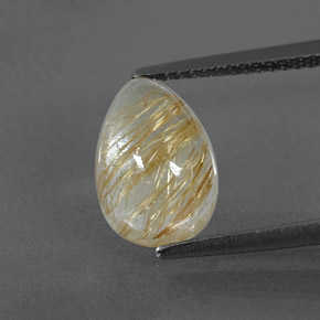 Quarzo rutilato naturale giallo da 3,53 ct, trasparente, trasparente/traslucido