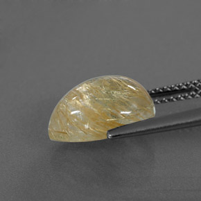 Quarzo rutilato naturale giallo da 3,53 ct, trasparente, trasparente/traslucido