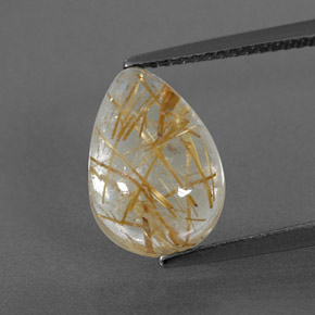 Quarzo rutilato naturale giallo da 4,25 ct, trasparente, trasparente/traslucido
