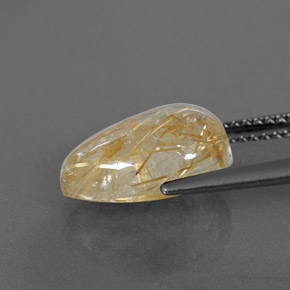 Quarzo rutilato naturale giallo da 4,25 ct, trasparente, trasparente/traslucido