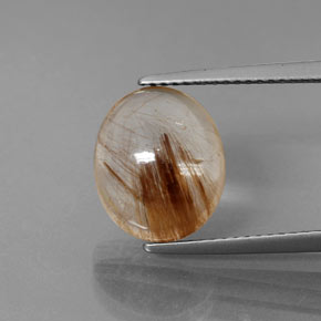 Quarzo rutilato naturale giallo da 5,22 ct, trasparente, trasparente/traslucido