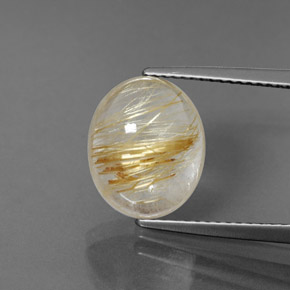 Quarzo rutilato naturale giallo da 5,21 ct, trasparente, trasparente/traslucido