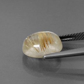 Quarzo rutilato naturale giallo da 5,21 ct, trasparente, trasparente/traslucido