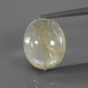 Quarzo rutilato naturale giallo da 3,92 ct, trasparente, trasparente/traslucido
