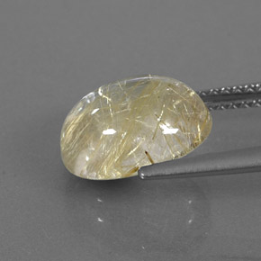 Quarzo rutilato naturale giallo da 3,92 ct, trasparente, trasparente/traslucido