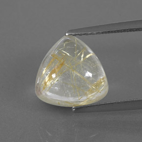 Quarzo rutilato naturale giallo da 3,69 ct, trasparente, trasparente/traslucido