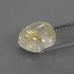 Quarzo rutilato naturale giallo da 3,69 ct, trasparente, trasparente/traslucido