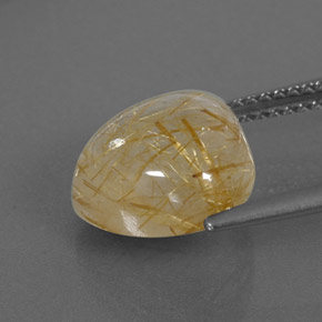 Quarzo rutilato naturale giallo da 5,25 ct, trasparente, trasparente/traslucido