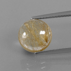 Quarzo rutilato naturale giallo da 3,81 ct, trasparente, trasparente/traslucido