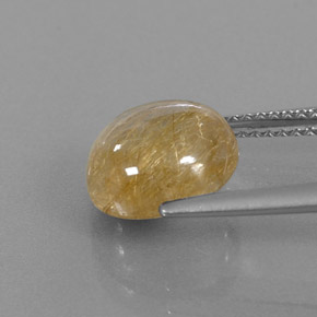Quarzo rutilato naturale giallo da 3,81 ct, trasparente, trasparente/traslucido