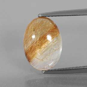 Quarzo rutilato naturale giallo da 6,11 ct, trasparente, trasparente/traslucido
