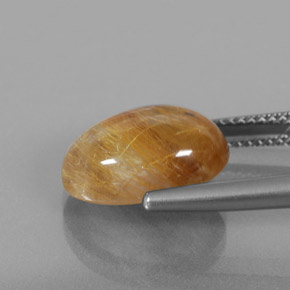Quarzo rutilato naturale giallo da 6,11 ct, trasparente, trasparente/traslucido
