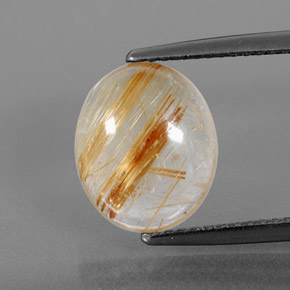 Quarzo rutilato naturale giallo da 4,22 ct, trasparente, trasparente/traslucido