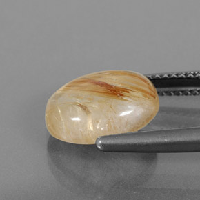 Quarzo rutilato naturale giallo da 4,22 ct, trasparente, trasparente/traslucido