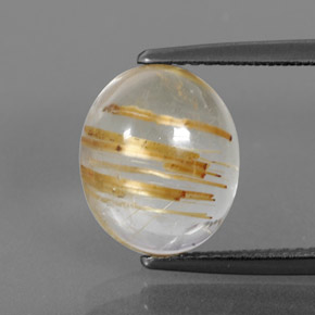 Quarzo rutilato naturale giallo da 5,05 ct, trasparente, trasparente/traslucido