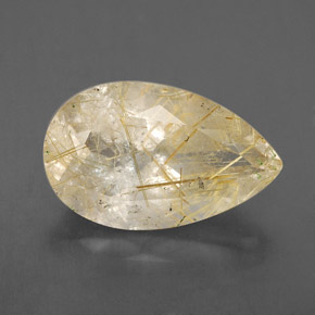 Quarzo rutilato naturale giallo da 8,34 ct, trasparente, trasparente/traslucido