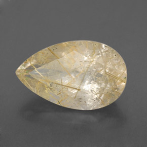 Quarzo rutilato naturale giallo da 8,34 ct, trasparente, trasparente/traslucido