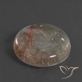 Quarzo rutilato naturale bianco da 21,57 ct, taglio rotondo, trasparente