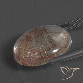 Quarzo rutilato naturale bianco da 21,57 ct, taglio rotondo, trasparente