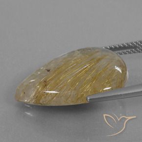 Quarzo rutilo Oro medio naturale da 13.25 ct, Forma a pera, Trasparente