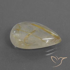 Quarzo rutilo Giallo terroso naturale da 13.86 ct, Forma a pera, Trasparente