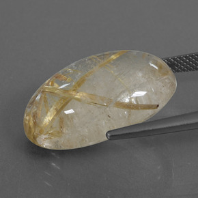 Quarzo rutilato naturale dorato da 18,47 ct, taglio ovale, trasparente