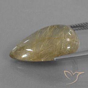 Quarzo rutilo Marrone Dorato Molto Chiaro naturale da 13.44 ct, Forma a pera, Trasparente