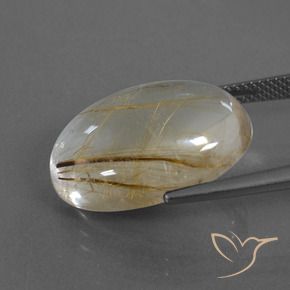 Quarzo rutilo Marrone Dorato Molto Chiaro naturale da 14.16 ct, Ovale, Trasparente