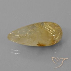 Quarzo rutilo Oro medio naturale da 18.69 ct, Forma a pera, Trasparente