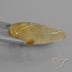Quarzo rutilo Oro medio naturale da 18.69 ct, Forma a pera, Trasparente