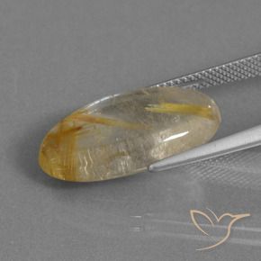Quarzo rutilo Marrone Dorato Molto Chiaro naturale da 11.13 ct, Ovale, Trasparente
