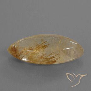 Quarzo rutilo Marrone aranciato naturale da 25.82 ct, Taglio marquise, Trasparente