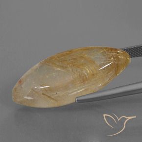 Quarzo rutilo Marrone aranciato naturale da 25.82 ct, Taglio marquise, Trasparente