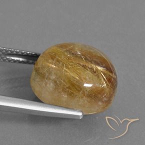 Quarzo rutilo Marrone Dorato Molto Chiaro naturale da 10.53 ct, Rotondo, Traslucido