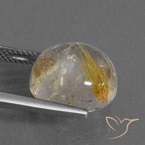 Quarzo rutilo Giallo Toscana naturale da 10.11 ct, Rotondo, Trasparente