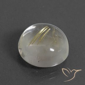 Quarzo rutilo Giallo pallido naturale da 9.47 ct, Rotondo, Trasparente