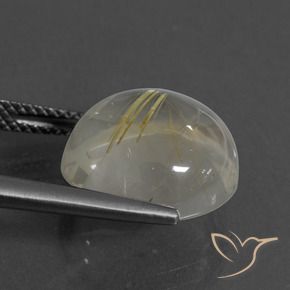 Quarzo rutilo Giallo pallido naturale da 9.47 ct, Rotondo, Trasparente