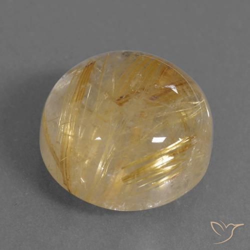 Quarzo rutilo Marrone Dorato Molto Chiaro naturale da 10.19 ct, Rotondo, Trasparente
