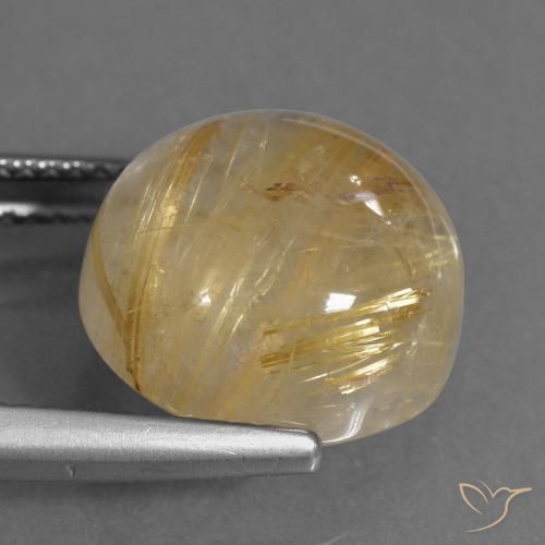 Quarzo rutilo Marrone Dorato Molto Chiaro naturale da 10.19 ct, Rotondo, Trasparente