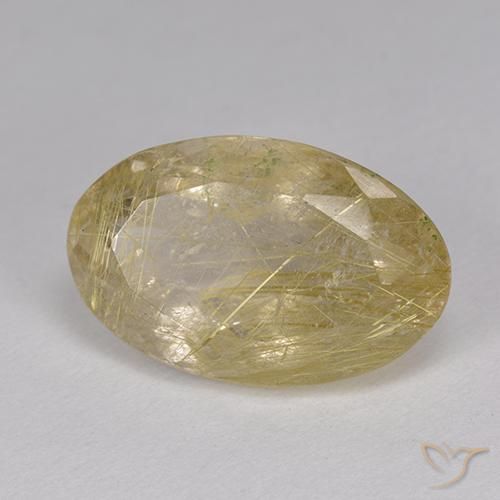Quarzo rutilo Marrone Dorato Molto Chiaro naturale da 9.05 ct, Ovale, Trasparente