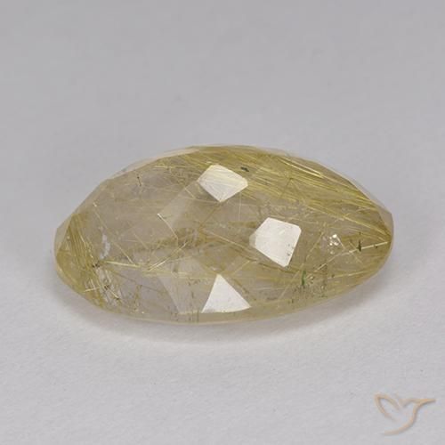 Quarzo rutilo Marrone Dorato Molto Chiaro naturale da 9.05 ct, Ovale, Trasparente