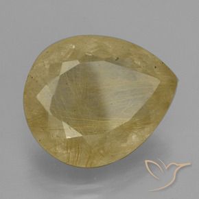 Quarzo rutilo Giallo chiaro naturale da 18.19 ct, Forma a pera, Trasparente