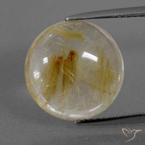Quarzo rutilo Marrone Dorato Molto Chiaro naturale da 7.25 ct, Rotondo, Trasparente