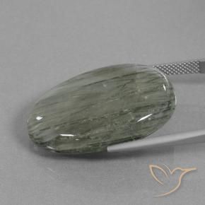 Quarzo rutilo Grigio medio naturale da 31.28 ct, Ovale, Traslucido