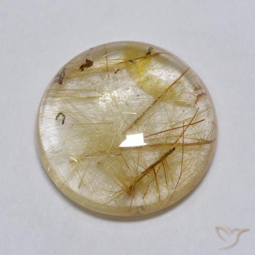 Quarzo rutilo Marrone Dorato Molto Chiaro naturale da 7.49 ct, Rotondo, Trasparente