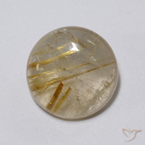 6.24ct Naturale Marrone Dorato Molto Chiaro Quarzo rutilo, Rotondo, Trasparente