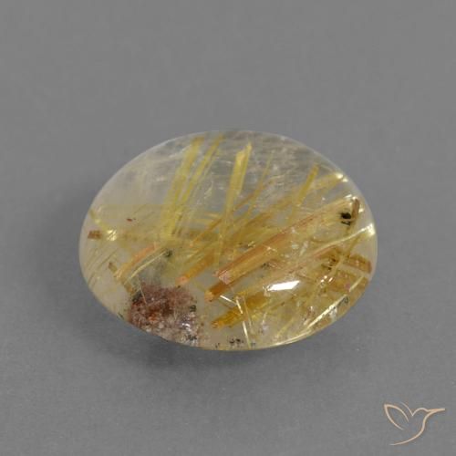 Quarzo rutilo Marrone Dorato Molto Chiaro naturale da 6.12 ct, Rotondo, Trasparente